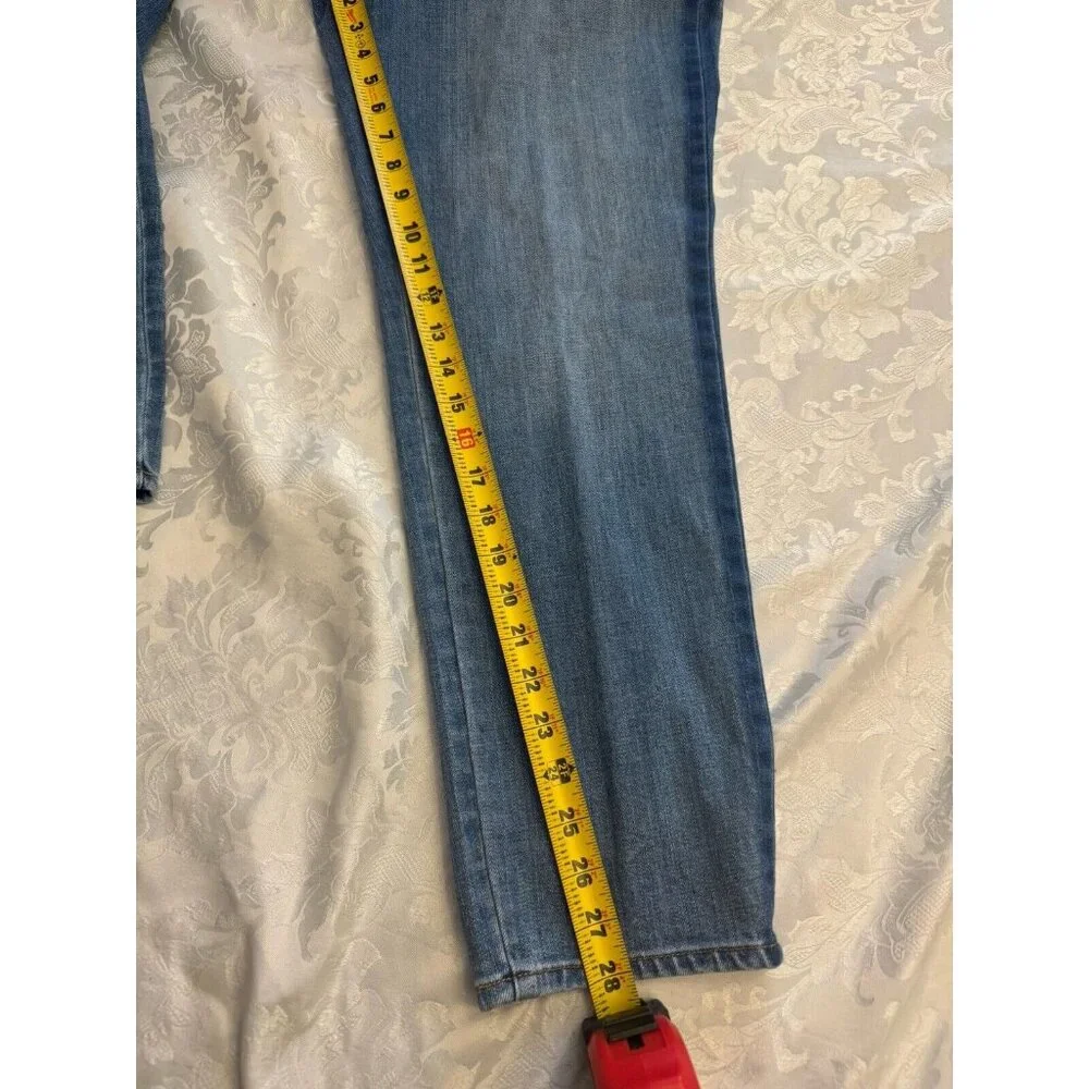 Talbots Slim Ankle Blue Jeans Size 14 Mid Rise Panama Wash‎ Stretch